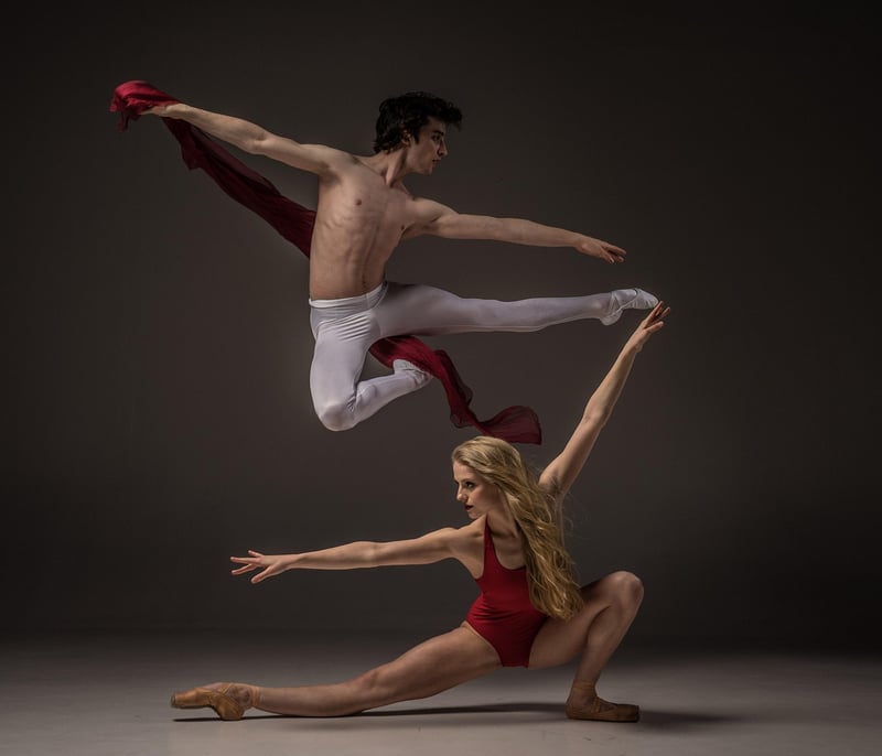 Asian dancer practicing ballet